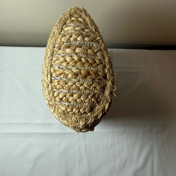 Shiraleah Woven Straw Clutch with Colorful Pom-Pom Accent - Picture 7 of 8